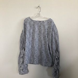A New Day Long Sleeve B & W Ruffle Sleeve Shirt